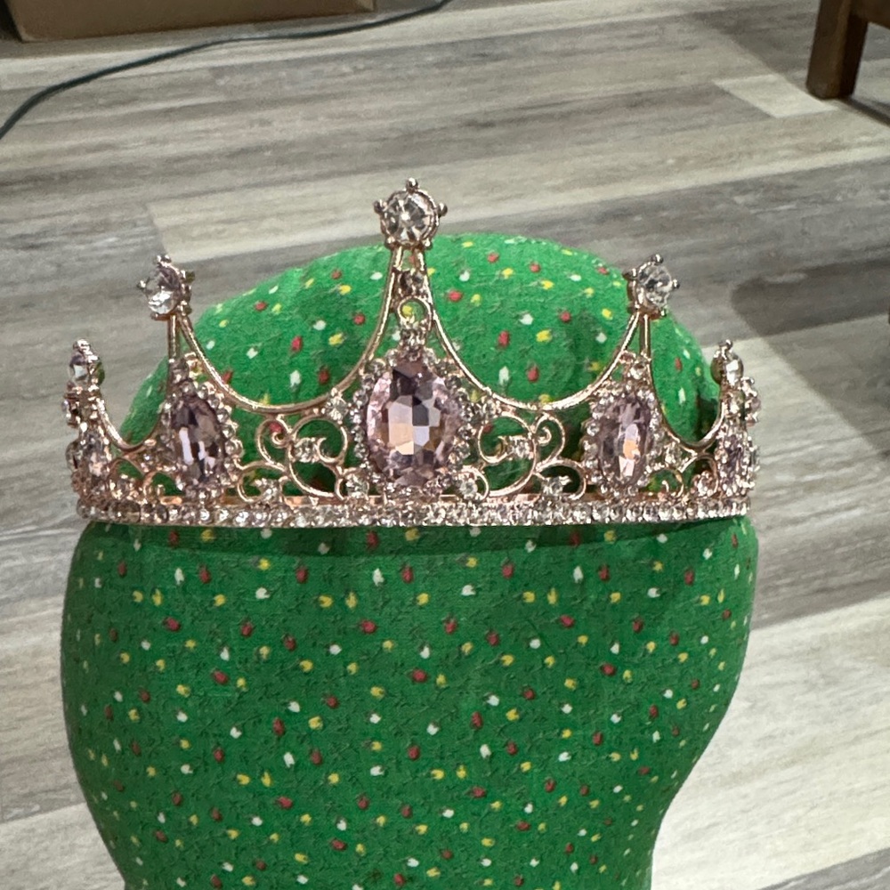 Elegant Pink Tiara for Kids Dance Costume